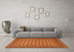 Machine Washable Southwestern Orange Country Area Rugs in a Living Room, wshtr2758org