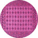 Round Southwestern Pink Country Rug, tr2758pnk