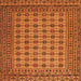 Round Machine Washable Southwestern Orange Country Area Rugs, wshtr2758org