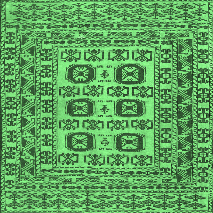Square Southwestern Emerald Green Country Rug, tr2759emgrn