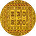 Round Southwestern Yellow Country Rug, tr2759yw