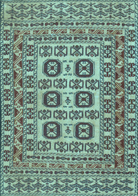 Southwestern Light Blue Country Rug, tr2759lblu