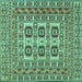 Square Machine Washable Southwestern Turquoise Country Area Rugs, wshtr2759turq