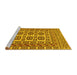 Sideview of Machine Washable Southwestern Yellow Country Rug, wshtr2759yw