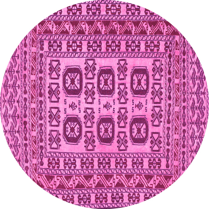 Round Southwestern Pink Country Rug, tr2759pnk