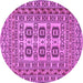 Round Southwestern Purple Country Rug, tr2759pur