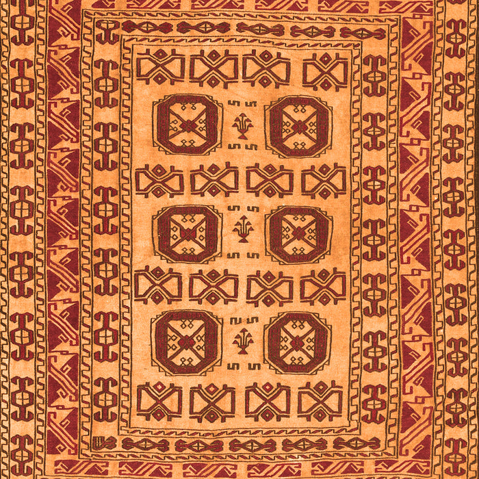Serging Thickness of Machine Washable Southwestern Orange Country Area Rugs, wshtr2759org