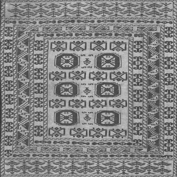 Round Machine Washable Southwestern Gray Country Rug, wshtr2759gry