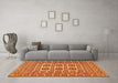 Machine Washable Southwestern Orange Country Area Rugs in a Living Room, wshtr2759org