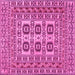 Square Machine Washable Southwestern Pink Country Rug, wshtr2759pnk