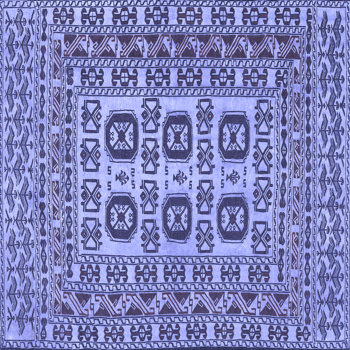 Square Machine Washable Southwestern Blue Country Rug, wshtr2759blu