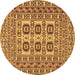 Round Southwestern Brown Country Rug, tr2759brn