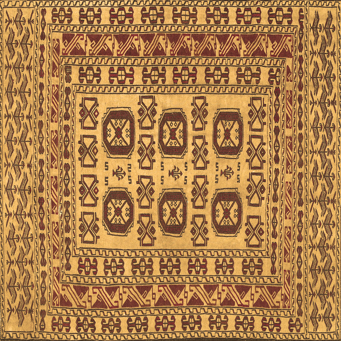 Square Machine Washable Southwestern Brown Country Rug, wshtr2759brn