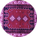 Round Machine Washable Persian Purple Traditional Area Rugs, wshtr275pur