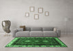 Machine Washable Persian Emerald Green Traditional Area Rugs in a Living Room,, wshtr275emgrn