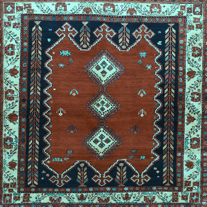 Square Machine Washable Persian Light Blue Traditional Rug, wshtr275lblu