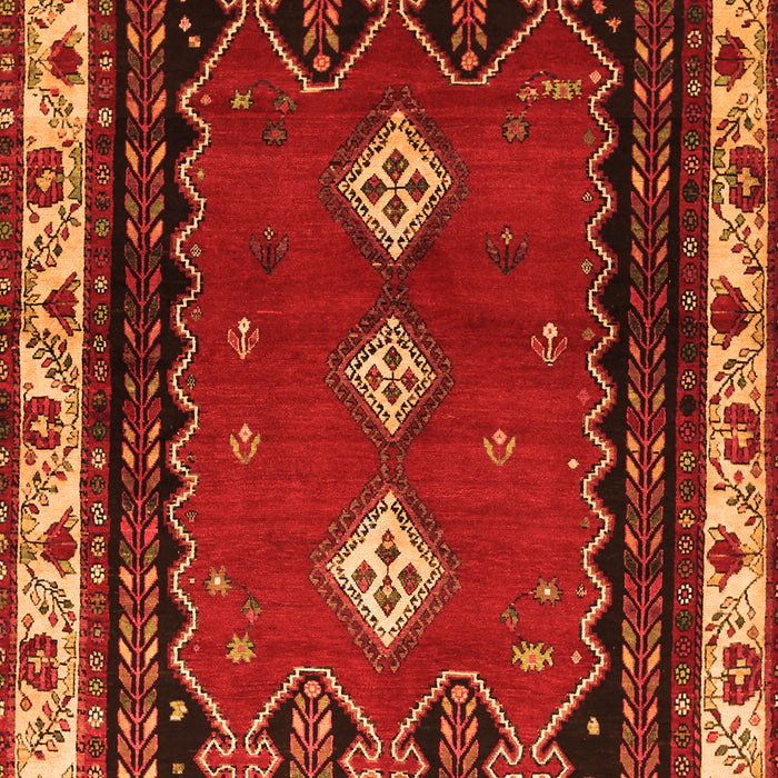 Serging Thickness of Machine Washable Persian Orange Traditional Area Rugs, wshtr275org