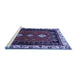 Sideview of Machine Washable Persian Blue Traditional Rug, wshtr275blu