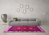 Machine Washable Persian Pink Traditional Rug, wshtr275pnk