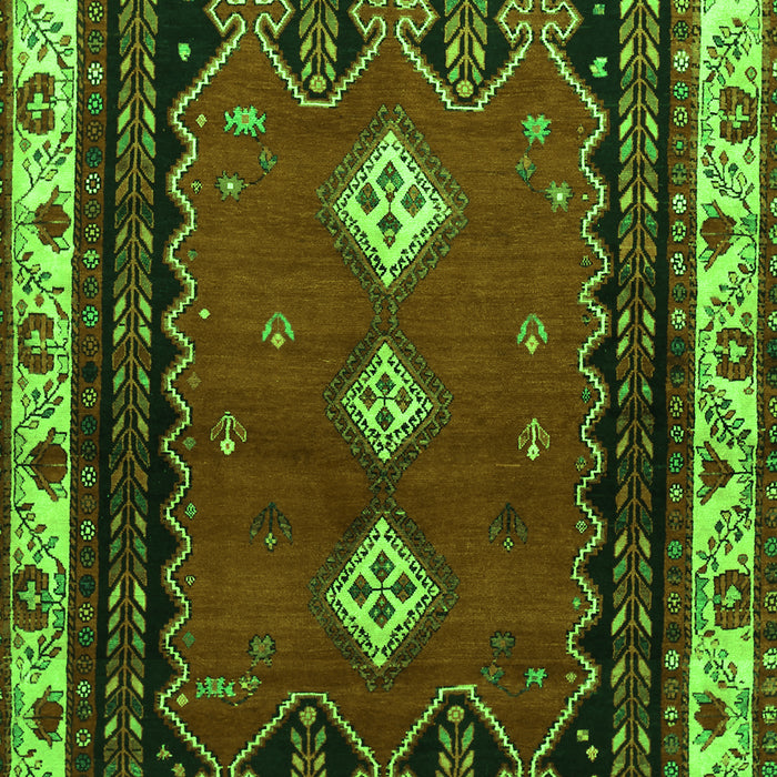 Serging Thickness of Machine Washable Persian Green Traditional Area Rugs, wshtr275grn