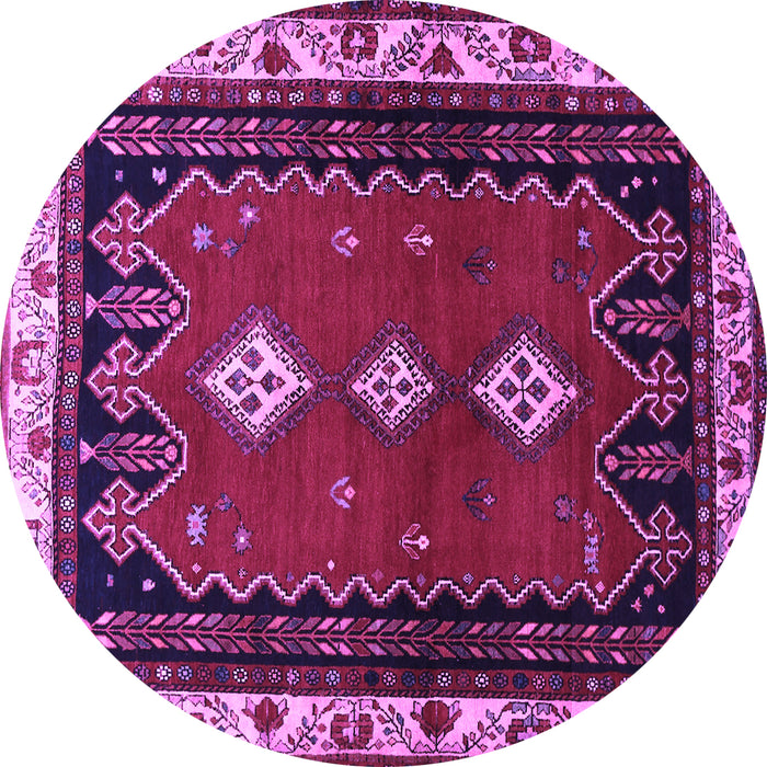 Round Persian Purple Traditional Rug, tr275pur