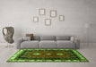 Machine Washable Persian Green Traditional Area Rugs in a Living Room,, wshtr275grn