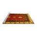 Sideview of Machine Washable Persian Yellow Traditional Rug, wshtr275yw