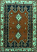 Machine Washable Persian Turquoise Traditional Area Rugs, wshtr275turq