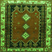 Round Machine Washable Persian Green Traditional Area Rugs, wshtr275grn