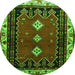 Square Persian Green Traditional Rug, tr275grn