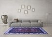 Machine Washable Persian Blue Traditional Rug in a Living Room, wshtr275blu