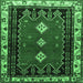 Square Machine Washable Persian Emerald Green Traditional Area Rugs, wshtr275emgrn