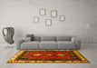 Machine Washable Persian Yellow Traditional Rug in a Living Room, wshtr275yw