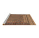 Sideview of Machine Washable Traditional Sand Brown Rug, wshtr2760