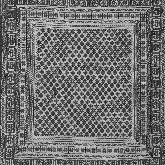 Serging Thickness of Machine Washable Southwestern Gray Country Rug, wshtr2760gry