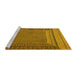 Sideview of Machine Washable Southwestern Yellow Country Rug, wshtr2760yw