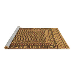 Sideview of Machine Washable Southwestern Brown Country Rug, wshtr2760brn