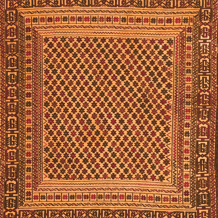 Serging Thickness of Machine Washable Southwestern Orange Country Area Rugs, wshtr2760org
