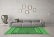 Machine Washable Southwestern Emerald Green Country Area Rugs in a Living Room,, wshtr2760emgrn