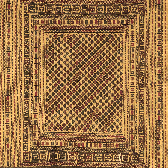 Square Machine Washable Southwestern Brown Country Rug, wshtr2760brn