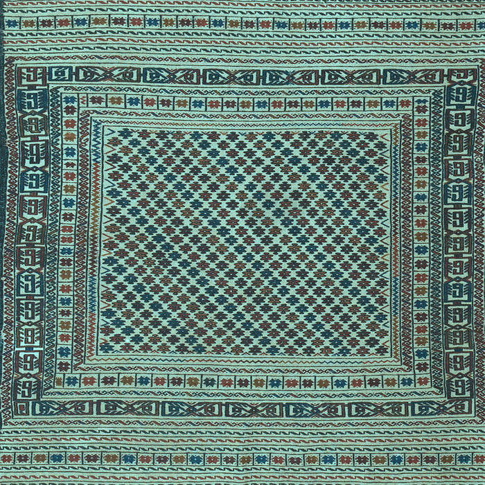 Square Southwestern Light Blue Country Rug, tr2760lblu