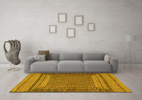 Machine Washable Southwestern Yellow Country Rug, wshtr2760yw