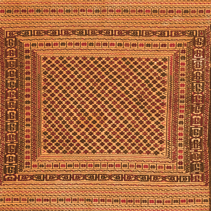 Round Machine Washable Southwestern Orange Country Area Rugs, wshtr2760org