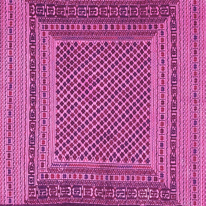 Square Machine Washable Southwestern Pink Country Rug, wshtr2760pnk