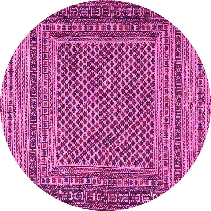 Round Southwestern Pink Country Rug, tr2760pnk