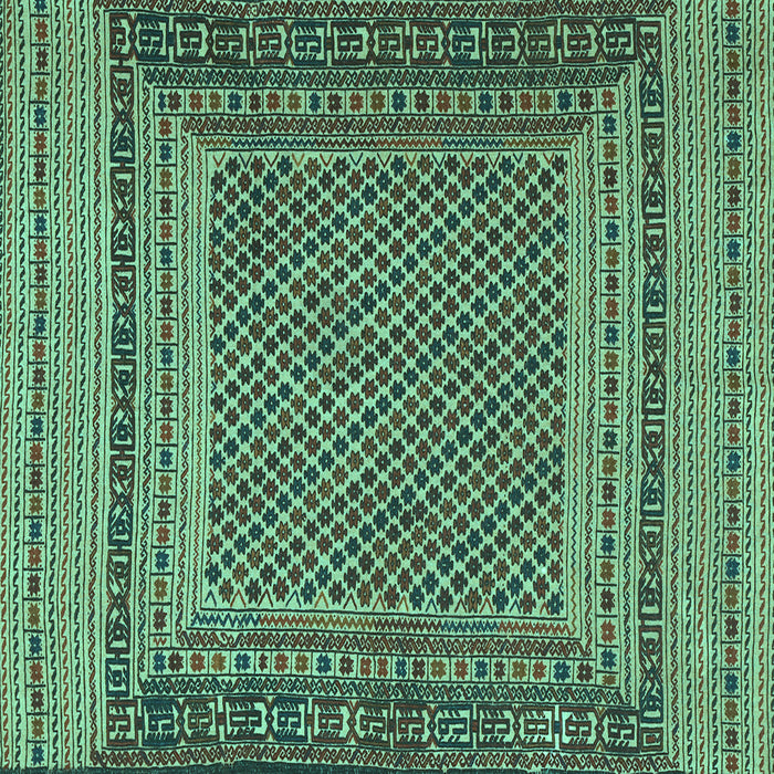 Square Southwestern Turquoise Country Rug, tr2760turq