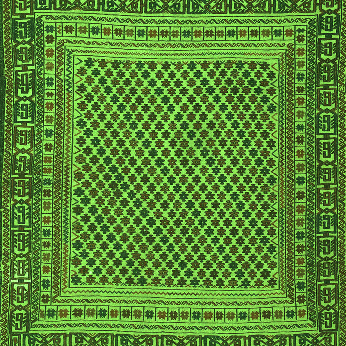 Serging Thickness of Machine Washable Southwestern Green Country Area Rugs, wshtr2760grn