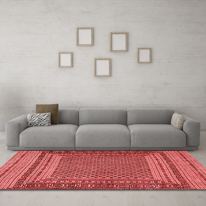 Country Red Washable Rugs