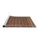 Sideview of Machine Washable Traditional Peru Brown Rug, wshtr2761