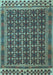 Southwestern Light Blue Country Rug, tr2761lblu